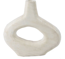 Holz-Donut-Vase weiß 22x6x21,5cm