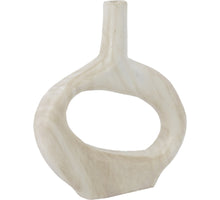 Holz-Donut-Vase weiß 24x6x27cm