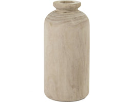 Holzvase weiß 9x9x19,5cm