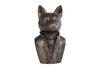 Skulptur "Fuchs" antik grau polystone 12x10x21cm