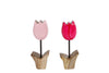 Skulptur Blume "Tulip" S rosa/fuchsia 2 sortiert mango 16x6x3,5cm