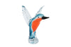 Skulptur "Kolibri" aus orange/blauem Glas, 16x15x20cm