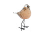 Sculptuur "Bird" op voet beige glas 15x8,5x16cm