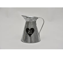 Milchkanne Zink natürlich ''No 1 Mum'' D14 H17,5 cm