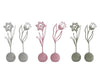 Sculptuur "Flower " op standaard L 6 assortie metaal 9x9x36cm