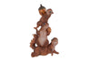 Sculptuur "3 Eekhoorns" brown polystone 19,5x11,5x30cm