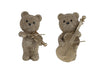 Sculptuur "Bear Music" glinster goud 2 assortie polystone 8x7x12,5cm