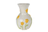 Vase "Tulipe" weiß/gelb, Keramik, 20x20x28cm