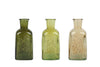 Vaas "Vive" d.groen/l.groen/amber 3 assortie glas 9,5x7,5x19cm
