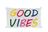 Kissen "Good Vibes" weiß/mehrfarbig Stoff 30x50x10cm