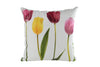 Kissen "Tulpe" weiß/farbig Baumwolle 45x45x15cm