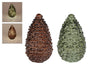 LED-Stimmungsleuchte "Pinecone" S braun/grün 2er-Set Glas 10x10x15cm (exkl. 2xAAA)