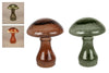 LED-Stimmungsleuchte "Mushroom" bernsteinfarben/grün, 2er-Set, Glas, 13,5x13,5x18cm (exkl. 3xAAA)