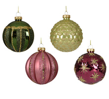 Kerstballen glas shiny/enamel - matt 4ass assortie D.8cm
