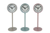 Uhr "Rikki" L rosa/grün/beige 3er-Set Metall 1xAA-Batterie 8x8x23cm