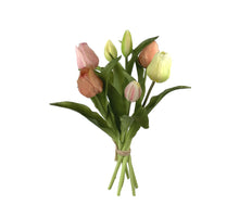 Real Touch Tulip Bundle x7 L30cm Rosa/Pfirsich Combo