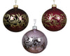 Weihnachtskugel aus Glas, glitzernd, Deko, 3 Farben sortiert, Ø 8 cm