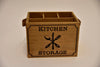 Holzbesteckkasten "Küchenaufbewahrung" Ledergriff 17x12,5x12,5c