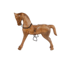 Decoratiepaard hout/metalen accents 36x9x30cm