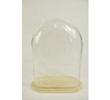 Schale oval XL Klarglas 30x16x40cm Holzschale klar