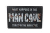 Wandbord "Mancave" aus schwarzem Metall, 30x20x0,5cm