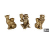 Kerzenhalter "Affe/Leopard/Löwe" goldfarben, aus Polystone, 11x6x15cm