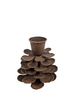 Kerzenhalter "Pinecone" S, Rostmetall, 7,5x7,5x9cm
