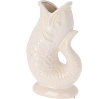 Keramikvase mit offener Öffnung, weiß, 16 x 9,7 x 26,5 cm