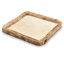 Tablett aus Birkenrinde quadratisch 25x25x2,5cm