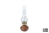 Theelichth "Olielamp" beige/helder aardew/glas 10x10x27cm