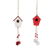 Ornament Vogelkäfig weiß rot 2 Sorten - l6xb4xh29cm