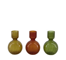 Vase Glas 8x8x12,5cm 3 Grüner Mix