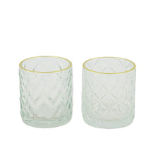 Teelichthalter Glas 7,3x7,3x8cm 2 Transparent Mix
