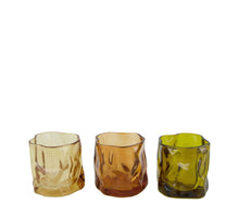 Teelichthalter Glas 8x8x7,5cm 3 Gemischt braun
