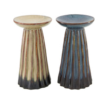 Kerzenständer Keramik 9.2x9.2x16cm 2 Gemischt grau