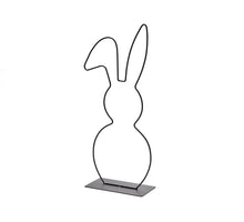 Metal bunny on base 29cm black