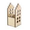 Teelichthalter Haus Holz mit Glas 9.5x9.5x18cm Natur