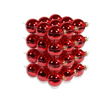 cb. 36 Glaskugeln/Kappe rot glänzend 57mm