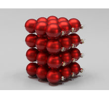 cb. 36 Glaskugeln/Kappe rot matt 57mm
