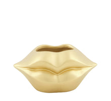 Vase Lippe Keramik 18x10x9cm Gold