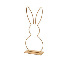 Metall Kaninchen auf Sockel 29cm gold