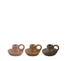 Tischkerzenhalter Keramik 11.5x10.5x6.5cm 3 Mixed braun
