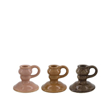 Tischkerzenhalter Keramik 11.5x10.5x9.5cm 3 Mixed braun
