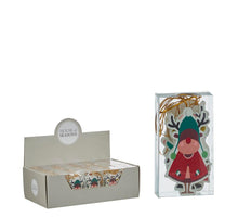 Ornament Santa Hirsch Blätter ro/weiß/gro Blätter 6 Stück -