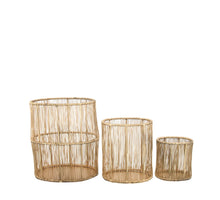 Set/3 Kerzenständer oval Metall 17x11.5x20.5cm Antikes Gold