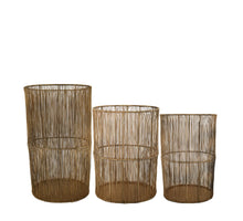 Set/3 Laterne oval Metall 28x22x48cm Antik gold