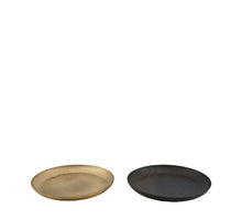 Runde Metallplatte 20x20x3cm, gemischt Schwarz/Gold