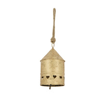Glocke Metall 12x12x23cm Antik gold