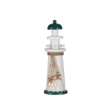 Vuurtoren hout wit - h31xd10cm
