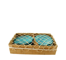 Muschel capiz in Box natur 8x18x4.5cm 300gr Blau/Grün